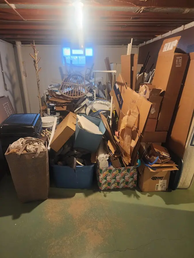 Roll-off dumpster container at job site for 6 Yard Dumpster Rental in Northfield